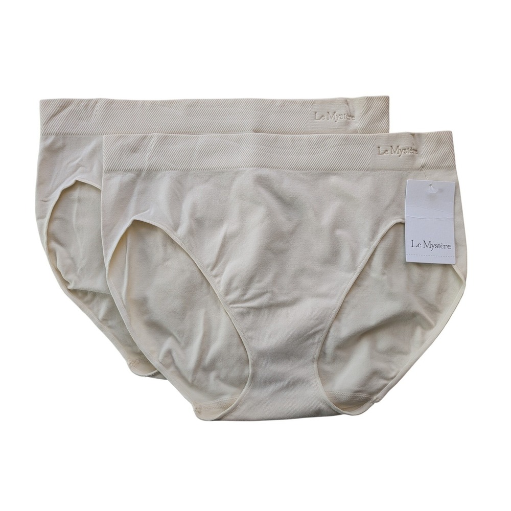 Le Mystere Seamless‎ Comfort Hi Cut Panty 2 Pair Size Small Papyrus Ivory NWT
